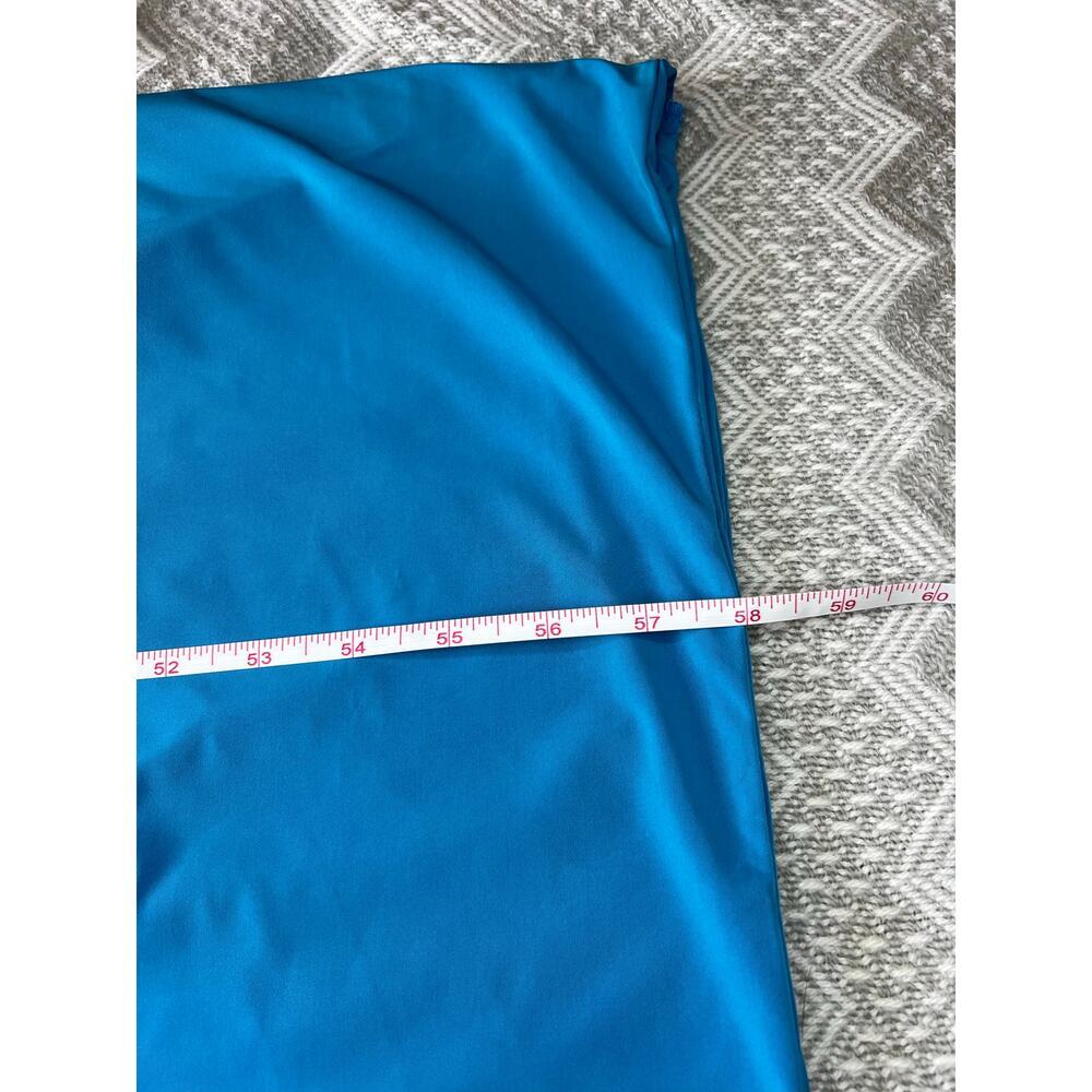 Evening ready maxi dress Pretty Little Thing Petite Blue Slinky  Size Large - Picture 13 of 13